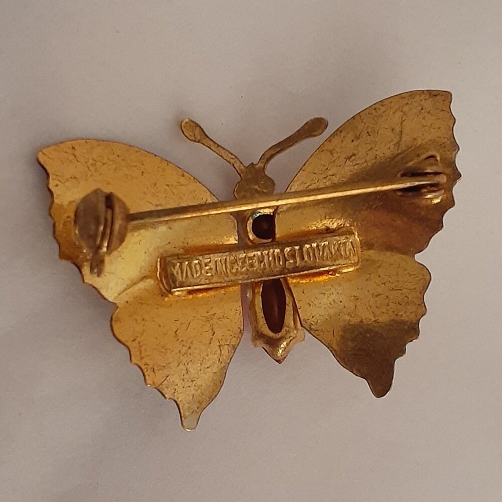 Vintage Czechoslovakian Butterfly Brooch - Picture 2 of 7